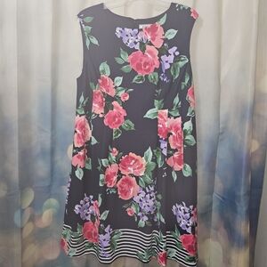 J. Howard Floral Print Sleeveless Midi Dress